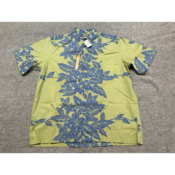 Reyn Spooner Phil Edwards Shirt Mens XXL Green Blue Floral Aloha Pullover - Picture 1 of 11